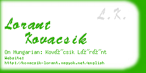 lorant kovacsik business card